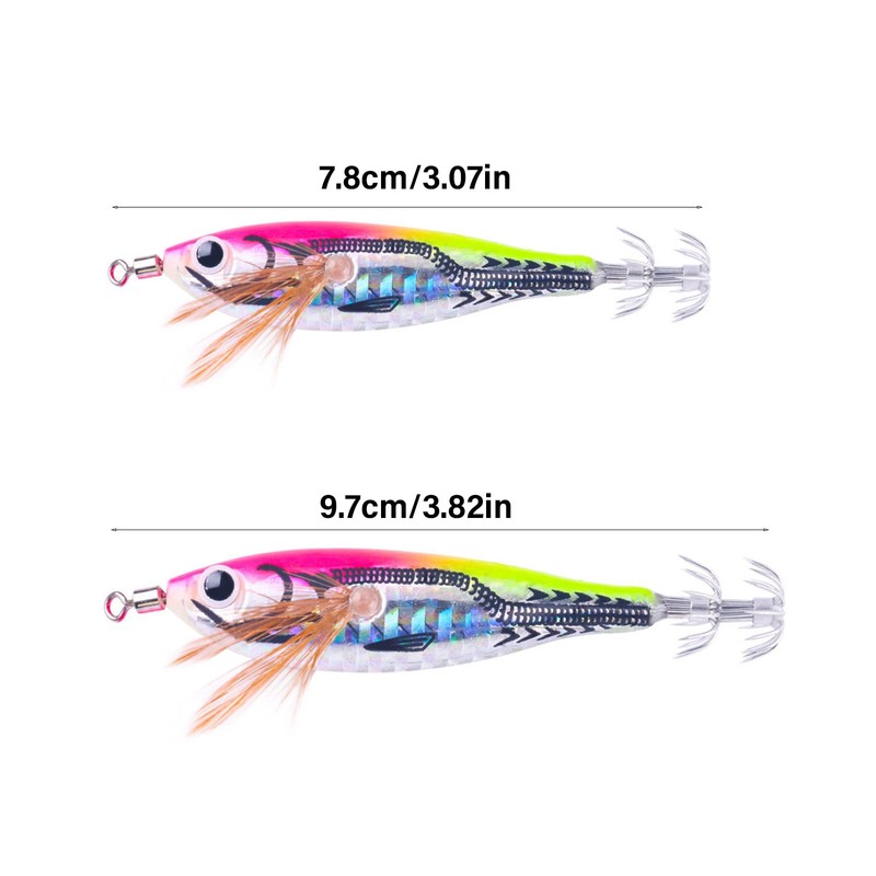 TingHaoO 6Pcs Luminous Squid Jigs Hook Shrimp Lures Baits Hard