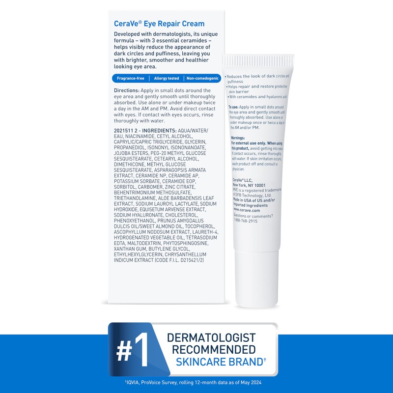 CeraVe Eye Repair Cream, Under Eye Cream For Puffiness And