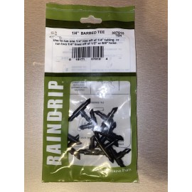 Raindrip Inc (10 Pack) RAINDRIP 307010  1/4" Barb Tee DRIP IRRIGATION FITTING