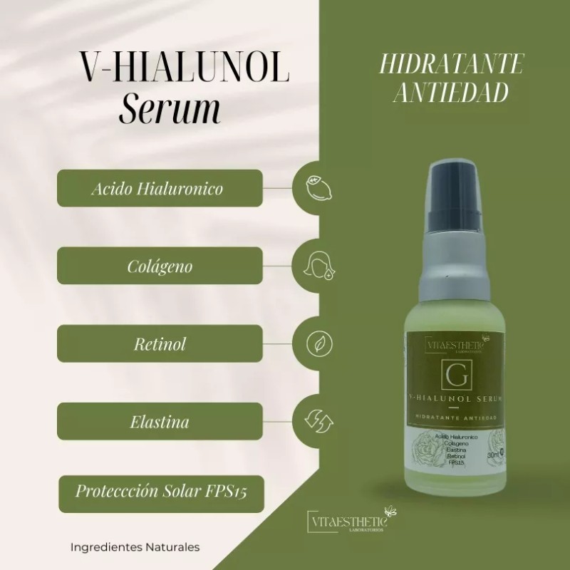 VITAESTHETIC V-hialunol Serum Retinol Acido Hialuron Piel Seca Antiedad