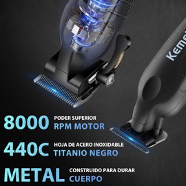 KEMEI 2293 2290D - Cortapelos inalámbricos para hombres profesionales, cortapelos y cortapelos para hombres, kit eléctrico de corte de pelo, herramientas de corte de pelo recargables, color negro
