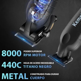 KEMEI 2293 2290D - Cortapelos inalámbricos para hombres profesionales, cortapelos y cortapelos para hombres, kit eléctrico de corte de pelo, herramientas de corte de pelo recargables, color negro