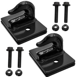 Hoypeyfiy 2 Pieces Tractor Bucket Grab Hook 15000lb Tow Hook RV UTV Truck Pickup 3/8 Inch Bolt-on Grab Hook (Black)