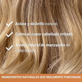 Shampoo de Manzanilla Sin Sulfatos, Parabenos ni Sales – para Brillo y Anticaída – Extracto 100% Natural con 10 Hierbas – Hidratación, Brillo y Crecimiento – Herbal - 480 ml