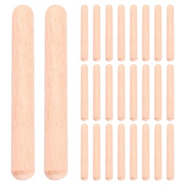50 Pcs Wooden Dowels, M6 Cabinet Drawer Round Dowels, Hard Wood Grooved Plugs Fluted Pins Craft Dowel Pins Rods for Furniture Professional Carpenter and DIY