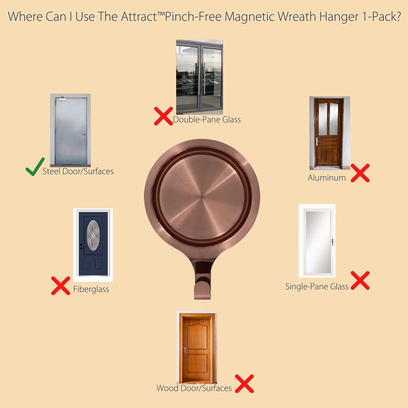 Haute Decor Attract Pinch-Free Magnetic Wreath Hanger (Oil-Rubbed Bronze)