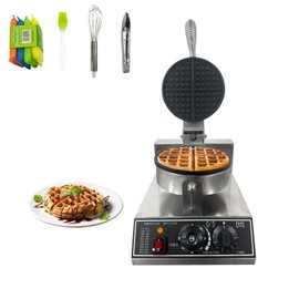 Commercial Waffle Maker Machine, 110V 1200 W Stainless Steel Nonstick Waffle Maker for Home and Restaurant