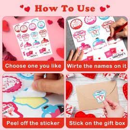 FLYAB 44PCS Valentines Name Stickers - to from Valentine Stickers for Gift Wrap Envelope Happy Valentines Day Stickers for Adult Valentines Gift Labels Valentines Gift Tag Stickers