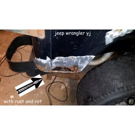 J & O Carts Parts Fits Jeep YJ Wrangler 3 1/2 BLACK Alum Diamond Plate SHORT CORNER Guards 1987-95