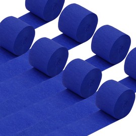 8 Rolls Royal Blue Crepe Paper Streamers Party Streamers Photo Booth Backdrop Party Supplies for Birthday Baby Shower Sea Hanukkah Galaxy Party Decorations（Total 656ft）
