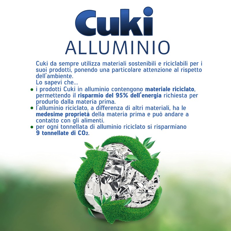 Cuki Aluminium Plate Bowl, Durable and Endlessly Recyclable, Size 18.05