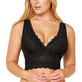Cosabella Women's Say Never Curvy Plungie Longline Bralette, Black, Medium