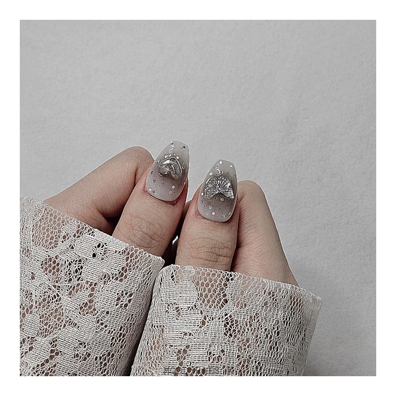 [M;H #] Silver Mood Handmade Nail Tips - Required to