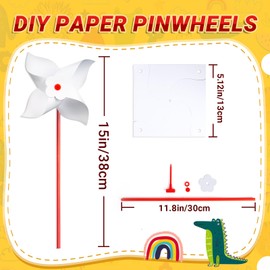 Bosctanuc 400 Pcs DIY Pinwheels for Kids Bulk Blank Paper Pinwheels Color Your Own Pinwheels for Spring Summer Craft for Kids Boys Girls School Group Daycare Home Fun Graffiti Art Craft (400)