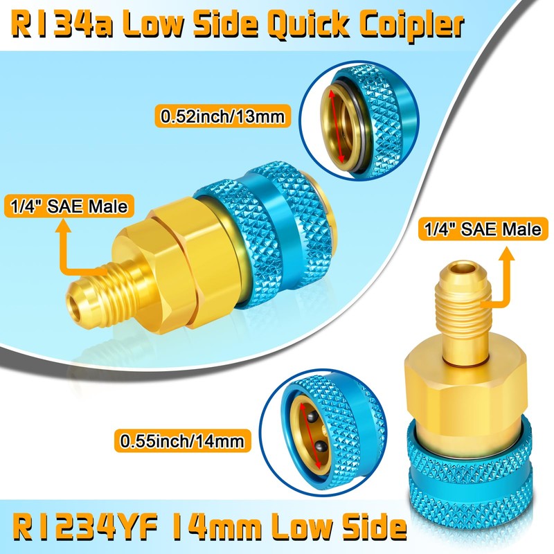 AC R134A R1234YF Refrigerant Recharge Hose Kit, AC R134a 1234yf
