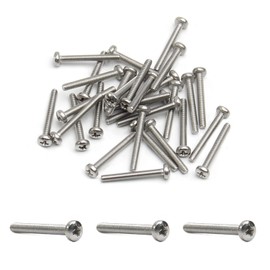 MroMax M2.5 x 20mm Machine Screws Phillips Head Screw 304 Stainless Steel Silver Grey 30pcs