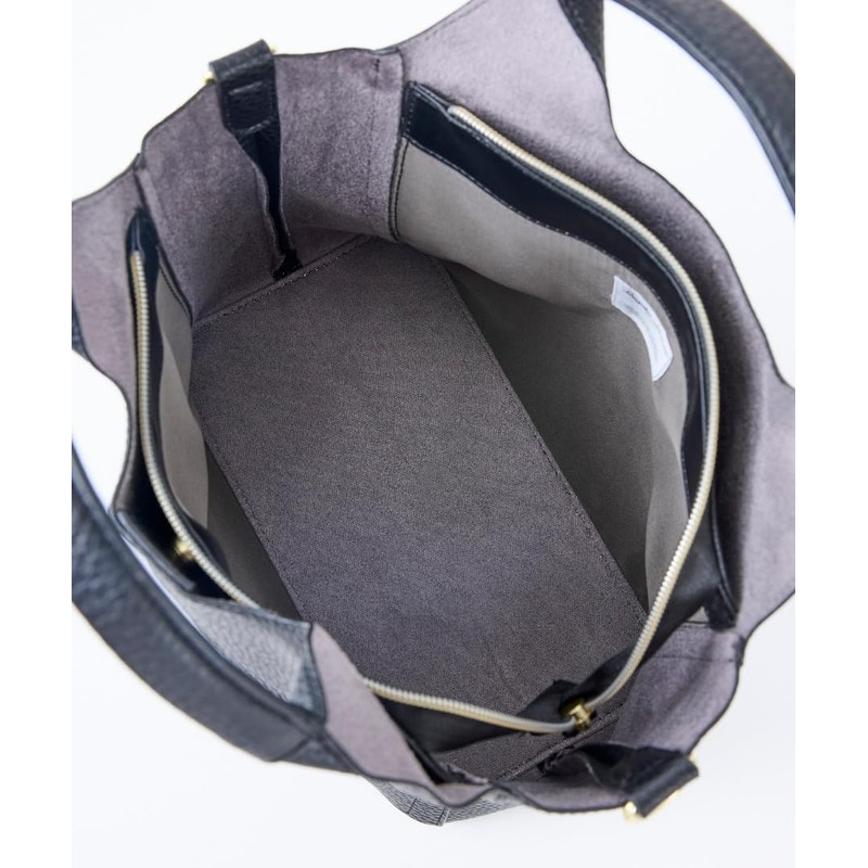 Retro Textured Tote Bag A5 Lightweight 2-Way 3-Compartment Specification, BK,