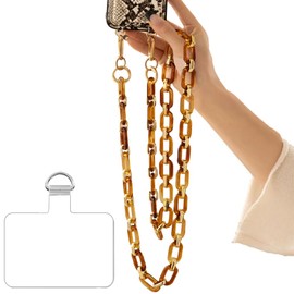 Turkalla Phone Crossbody Chain Cell Phone Lanyard,Acrylic Shouder Strap Universal Phone Chain Strap with Phone Tether Patches Compatible with Most Phones Bag Purse