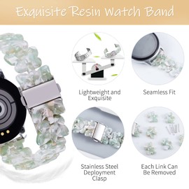 BINLUN Watch Straps 20 mm 22 mm Resin Fashion Butterfly Smartwatch Bracelets 6 Colours Quick Release Lightweight Replacement Bands for Selection Gold/Rose Gold Buckle, Resin, No gemstone