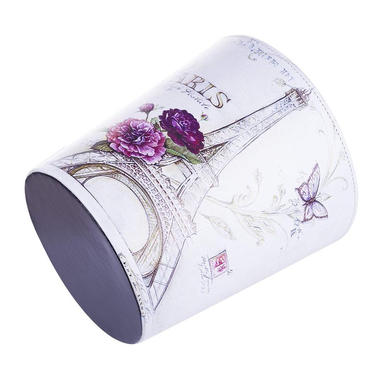 Lingxuinfo Waste Paper Bin, European British Style Tower Pattern Trash