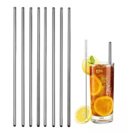 Stainless 10 Popotes Reciclable Reusable Metalico Limpiador Ecologico