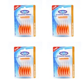 INTERDENTAL Brushes Toothpick, flossing and Tooth Cleaning Tool - Bundle 4x6 Pack 0.45MM -DAA Distribution (Orange, 0.45)