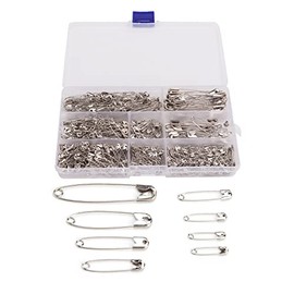 Walfront Alfileres de Seguridad 460 Piezas 7 Tamaños Surtidos Material Acero Inoxidable Paquete para Ropa