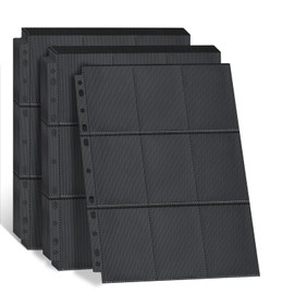 GoldOars 900 Pockets Black Trading Cards 50 Pages Per 18-Pocket Empty Collector Folder, Pockets on Both Sides of Each Page, Trading Cards Book, Transparent Trading Card Accessories, Suitable for Ring