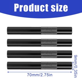 GXGM Set of 4 Pull Tubes, 7 cm Portable Straw, Metal Tube, Reusable, Premium Straw (Black)