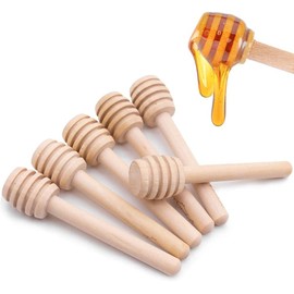 50 Stück 10 cm Honig Rührstab Stick Löffel holz Honigheber Honigspirale Dipper Honig & Sirup tropf- und kleckerfrei für Marmelade, Kaffee, Milch, Tee, Jar Pot