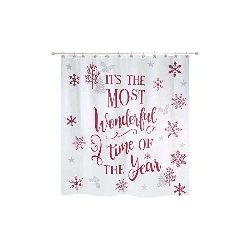 Avanti Linens - Fabric Shower Curtain, Holiday Bathroom Decor (Sparkle