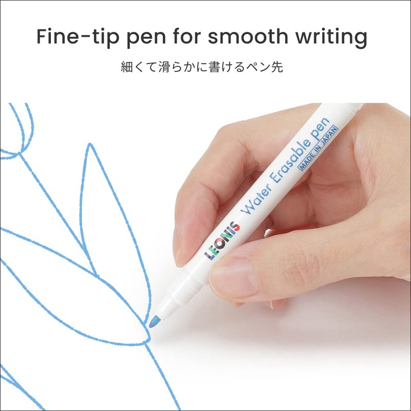 LEONIS Water Erasable Fabric Marking Pen Blue 10 Count Pack