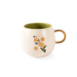 Fringe Studio Floral S Stoneware Mug, 1 Count (Pack of 1), Cream