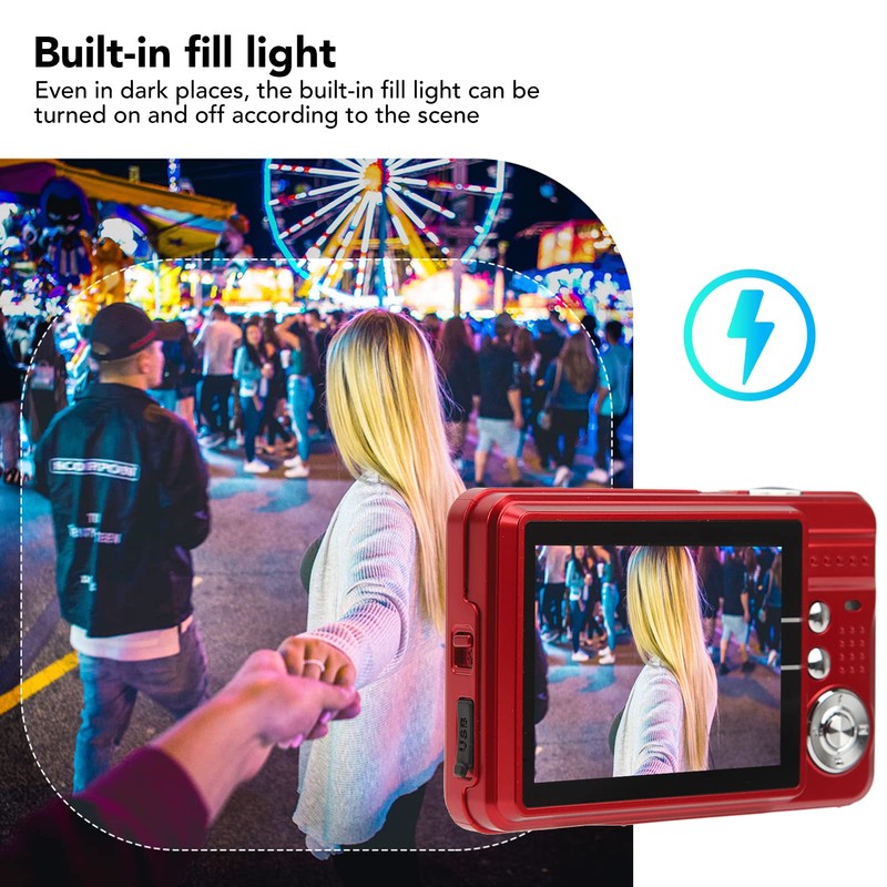 Digital Camera, 48MP 4K Anti-Shake Digital Camera, Support 128GB Memory