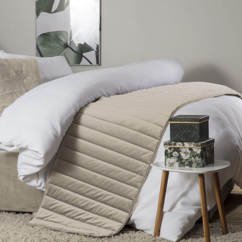 Belledorm Verona Faux Suede Bed Runner, Mink, 50 x 220