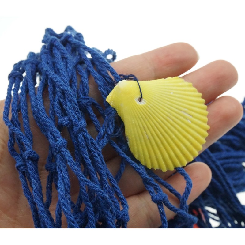 Bilipala Mediterranean Fishing Net Decoration, Fish Netting with Seashell Decor,