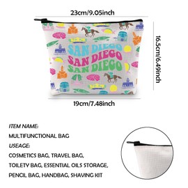 WCGXKO San Diego Gift San Diego City Gift San Diego Travel Gift San Diego Zipper Pouch Makeup Bag (San Diego)