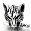 Rock Punk Mens Wolf Head Sword Stud Earrings in Stainless