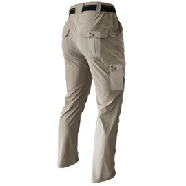 Men's Hiking Cargo Work Pants Lightweight Waterproof Quick Dry Camping Fishing Travel Outdoor Pants Light Khaki L