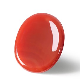 QINJIEJIE Carnelian Worry Stone Crystal Worry Stones Thumb Gemstone Oval Crystals Healing Stones Palm Stone Stress Relief Reiki Healing Meditation