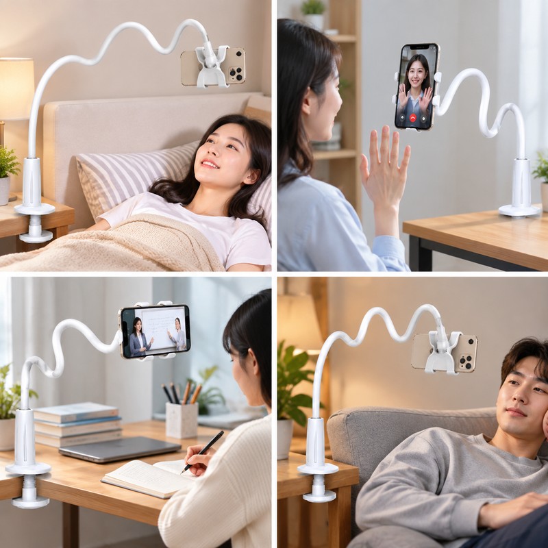 Flexible Gooseneck Phone Holder Stand – Adjustable Lazy Bedside Mobile