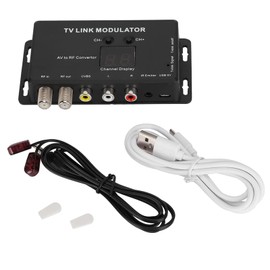 SALALIS UHF Modulator, IR Modulator TM70 TV Link Modulator AV to RF Converter IR Extender with Channel Display RF Modulator for TV with USB Charge Cable