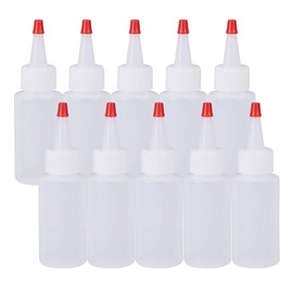 BENECREAT 20 Pack 2oz Plastic Squeeze Dispensing Bottles with Red Tip Caps - Good For Crafts, Art, Glue, Multi Purpose