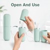 Portable Travel Toothbrush Holder with Cup - Compact Toothpaste Storage