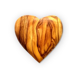 Stilux Heart Worry Stone Made of Very Beautifully Grained Olive Wood 7 cm Lucky Charm Decoration Wooden Heart Wedding Anniversary Valentine's Day Christmas Decoration Wedding Decoration