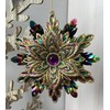 Gisela Graham Luxury Peacock Shades 3D Double Sided Snowflake Hanging