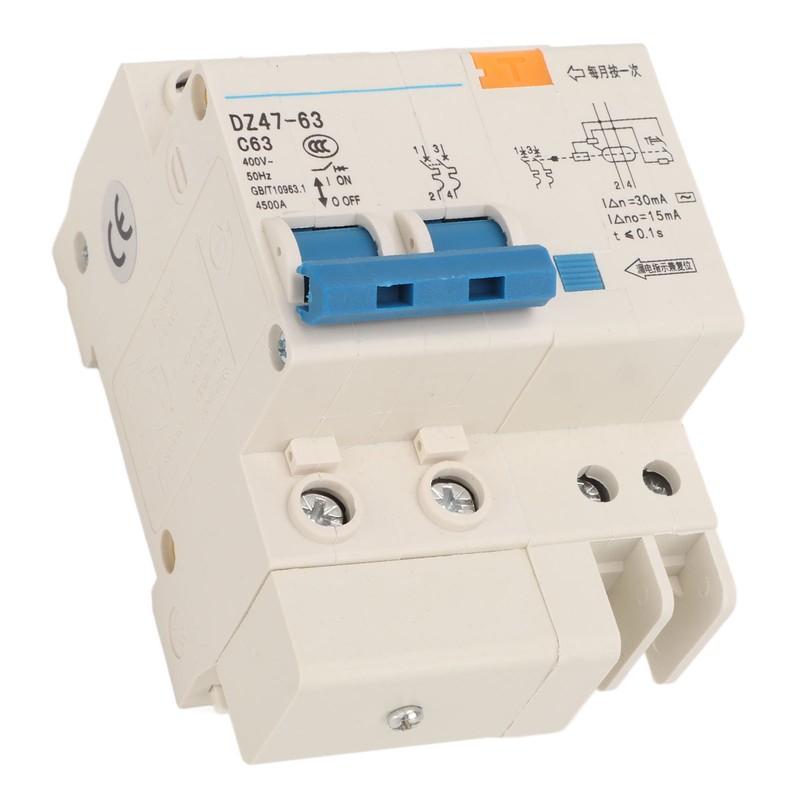 63A Circuit Breaker 2P Leakage Protection Air Switch DIN Rail