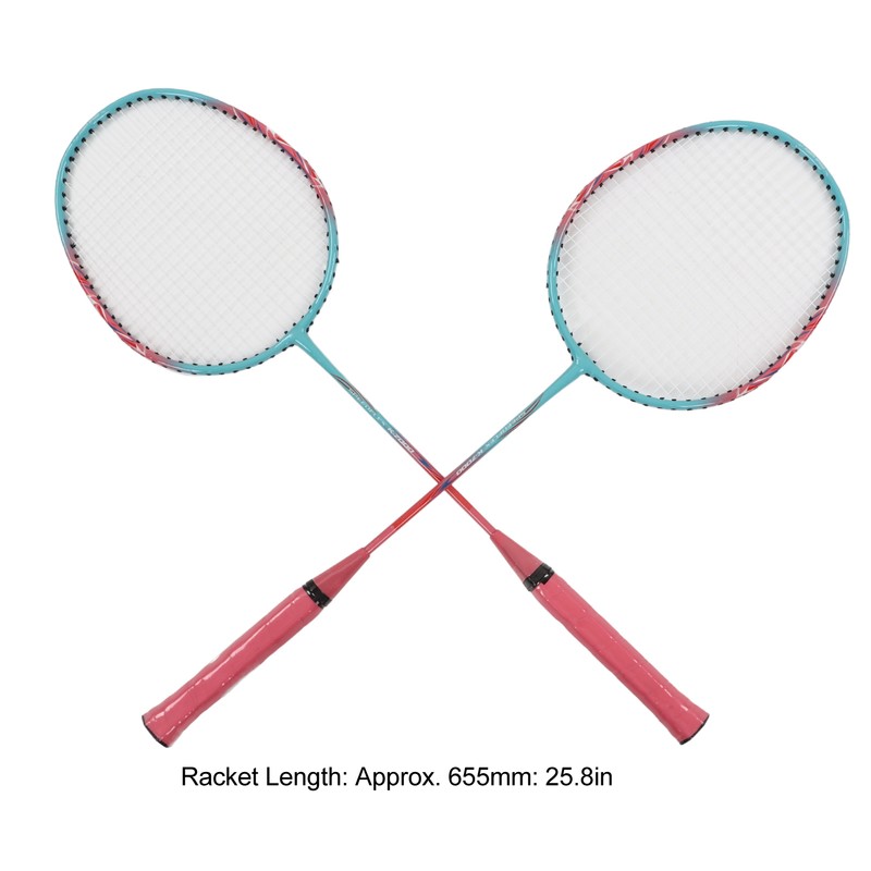 Badminton Racket Lightweight Portable Iron Alloy Frame Double Badminton Racquets