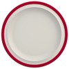 Ornamin plate flat, Ø 22 cm rim red, melamine |