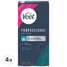 VEET Beat hair removal tape body wax strip self waxing tape arm and leg bikini, 20g, 4 pieces / VEET 비트 제모테이프 바디 왁스스트립 셀프 왁싱테잎 팔 다리 비키니, 20g, 4개